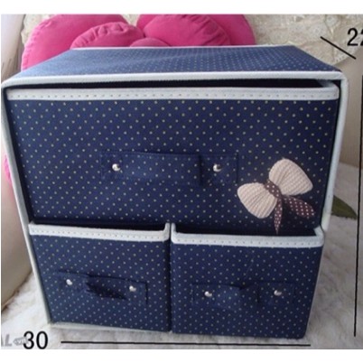 Tủ Vải 2 Tầng 3 Ngăn Đựng Đồ Lót Đồ Xinh Yêu