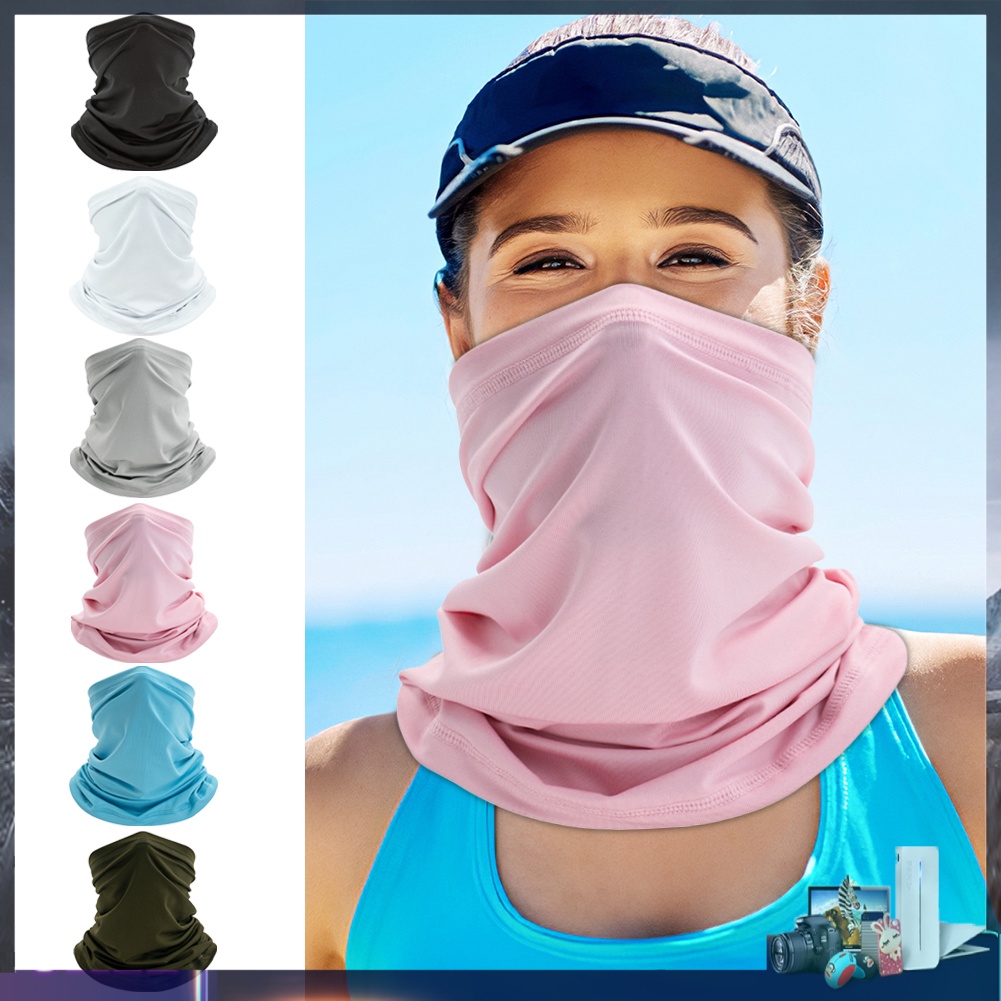 Khăn ống che mặt chống nắng màu trơn phong cách thể thao