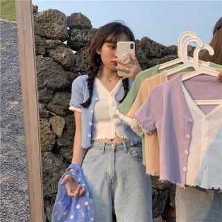 Áo croptop len 2 lớp Ulzang