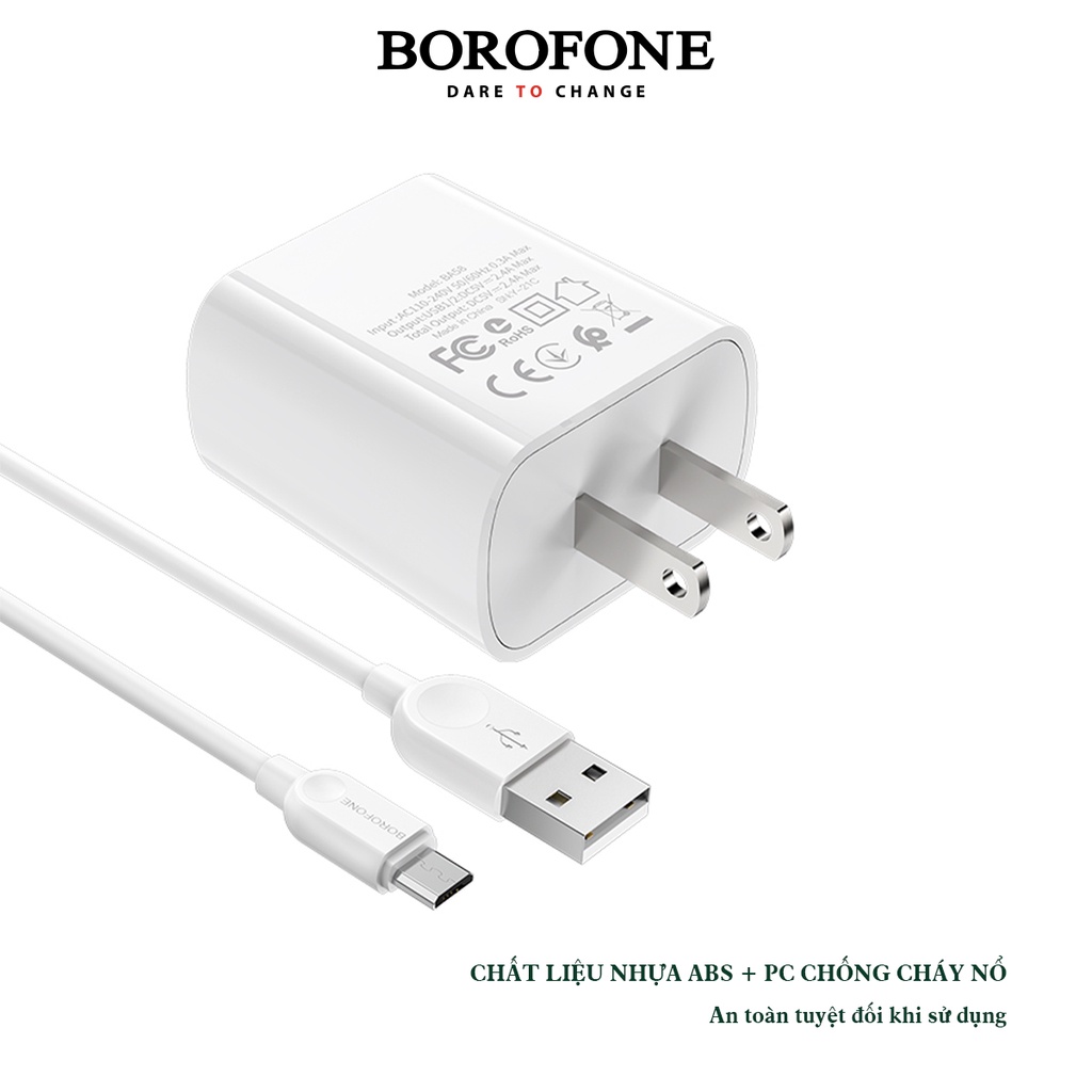 Bộ sạc 2 cổng Borofone BA58 - AK Mobile