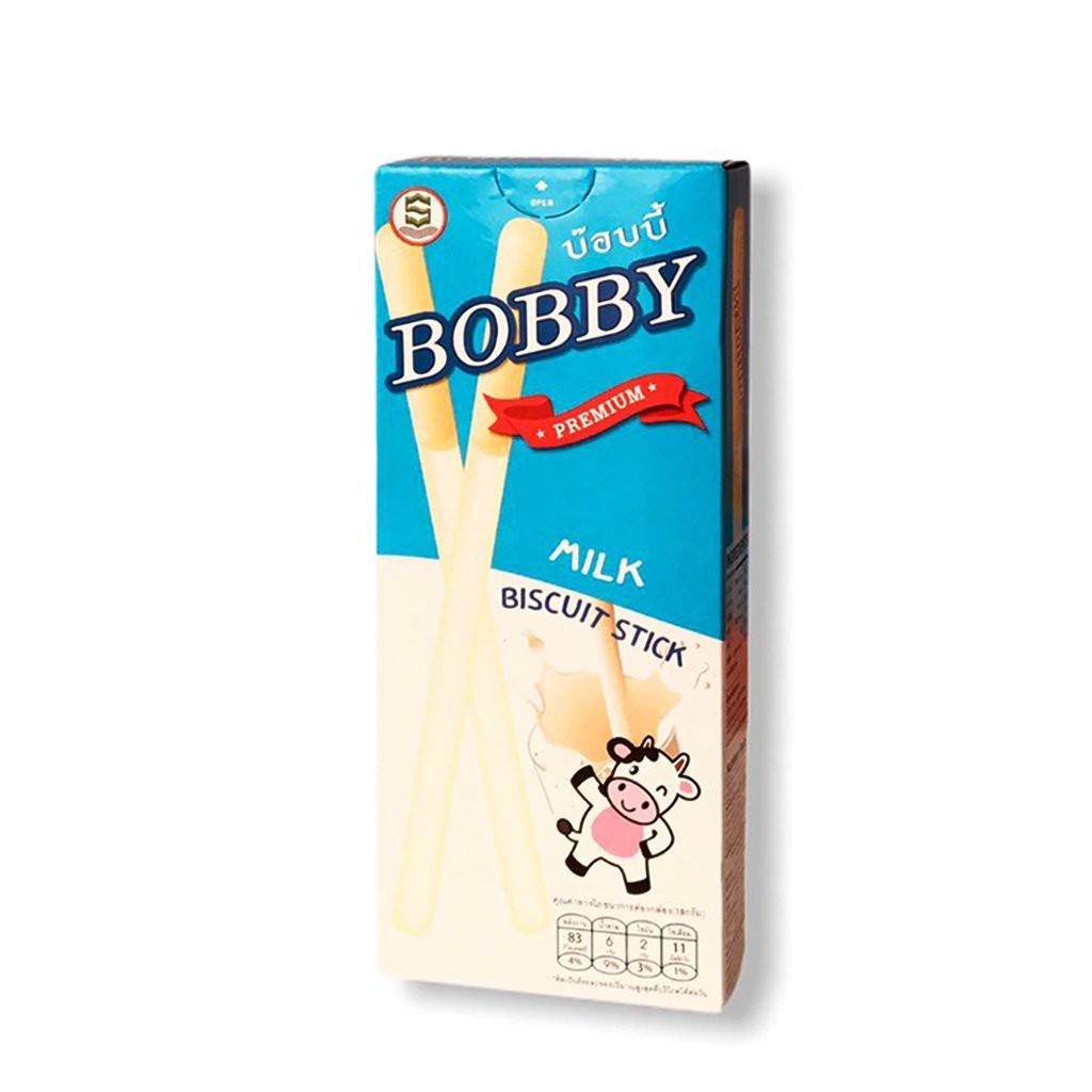 Bánh que kem sữa BOBBY 18gr - màu xanh - bánh que Thái Lan - Milk biscuit stick