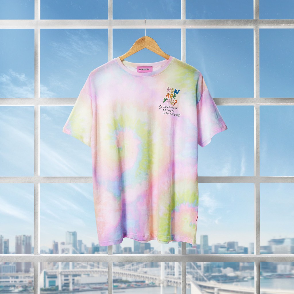 Usthebasic - Áo thun Unisex tay lỡ Tie-Dye