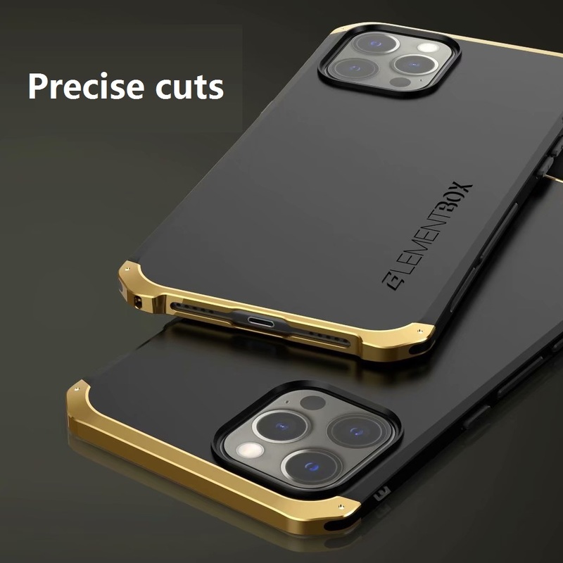 Ốp điện thoại nhựa cứng phối kim loại bảo vệ chống sốc dành cho Iphone 12 Pro Max 12 Mini