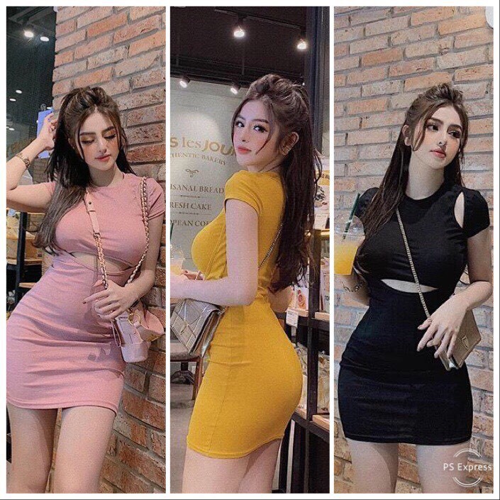 Đầm Body Cổ Tròn Hở Nách Ba Lỗ