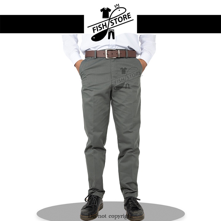 Quần kaki nam ống suông trung niên cao cấp đẹp vải dày form chuẩn FF42F