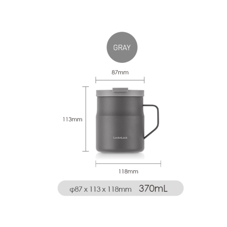 LHC4262GRY - Ca nước giữ nhiệt LocknLock Metro Mug 370ml - Màu xám