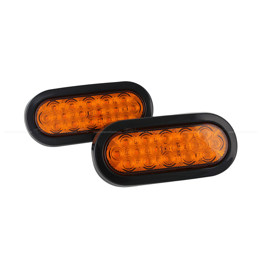 Combo 2 Đèn Led Hình Oval Xe Tải VIAIR VI019 24V Màu Vàng Nhập Khẩu Chính Hãng