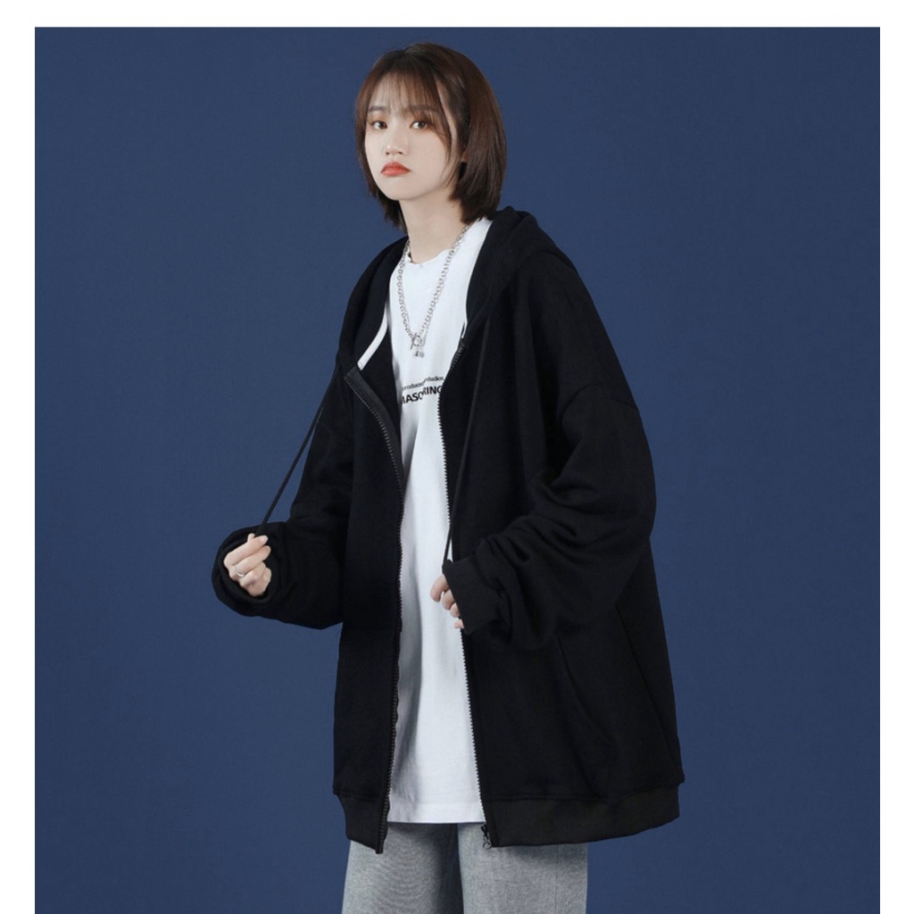 ÁO KHOÁC NỈ UNISEX NAM NỮ PHONG CÁCH HÀN QUỐC - HOODIE KHÓA KÉO THU ĐÔNG | BigBuy360 - bigbuy360.vn