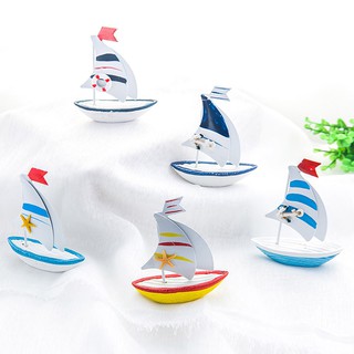 Set 5 mô hình thuyền buồm sắt trang trí size 11cm - Decor đồ trang trí theo phong cách biển Địa Trung Hải