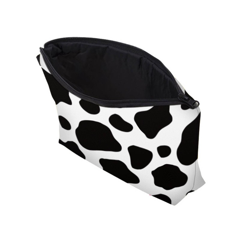 (Hàng Mới Về) Túi Đựng Mỹ Phẩm Du Lịch In Họa Tiết Bò Sữa Dành Cho Nữ