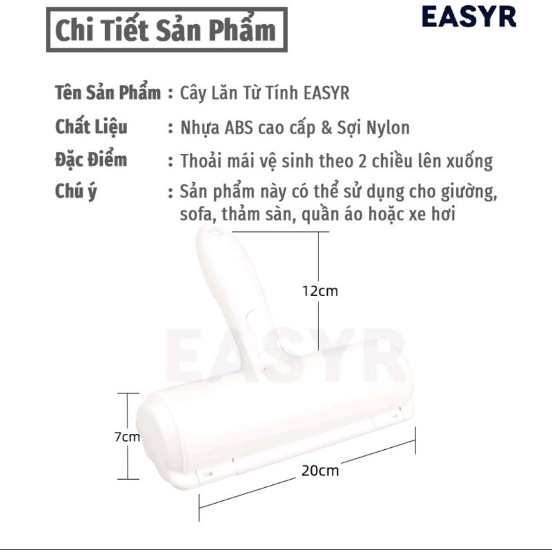 Cây lăn lông chó mèo dùng được trên quần áo - Lăn tĩnh điện hút lông thú cưng, quần áo Hot