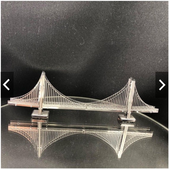 Mô hình 3D kim loại Cầu cổng vàng ở San Francisco Mỹ, Mô hình lắp ráp 3D thép không gỉ cao cấp - Chưa lắp