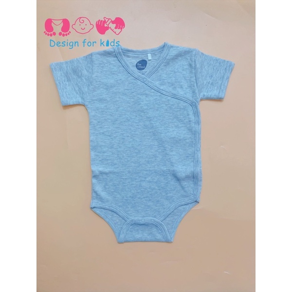 Body chip cộc tay VẠT CHÉO vải ORGANIC COTTON cao cấp cho bé