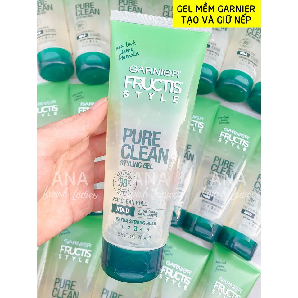 Gel mềm Garnier Pure Clean giữ nếp tạo kiểu tóc