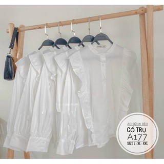 Bigsize Áo sơ mi bèo cổ trụ A177