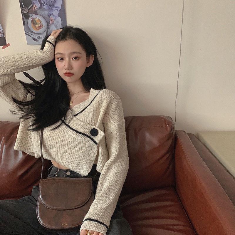 Áo khoác cardigan dệt kim phong cách retro thời trang Hàn Quốc cho nữ | BigBuy360 - bigbuy360.vn