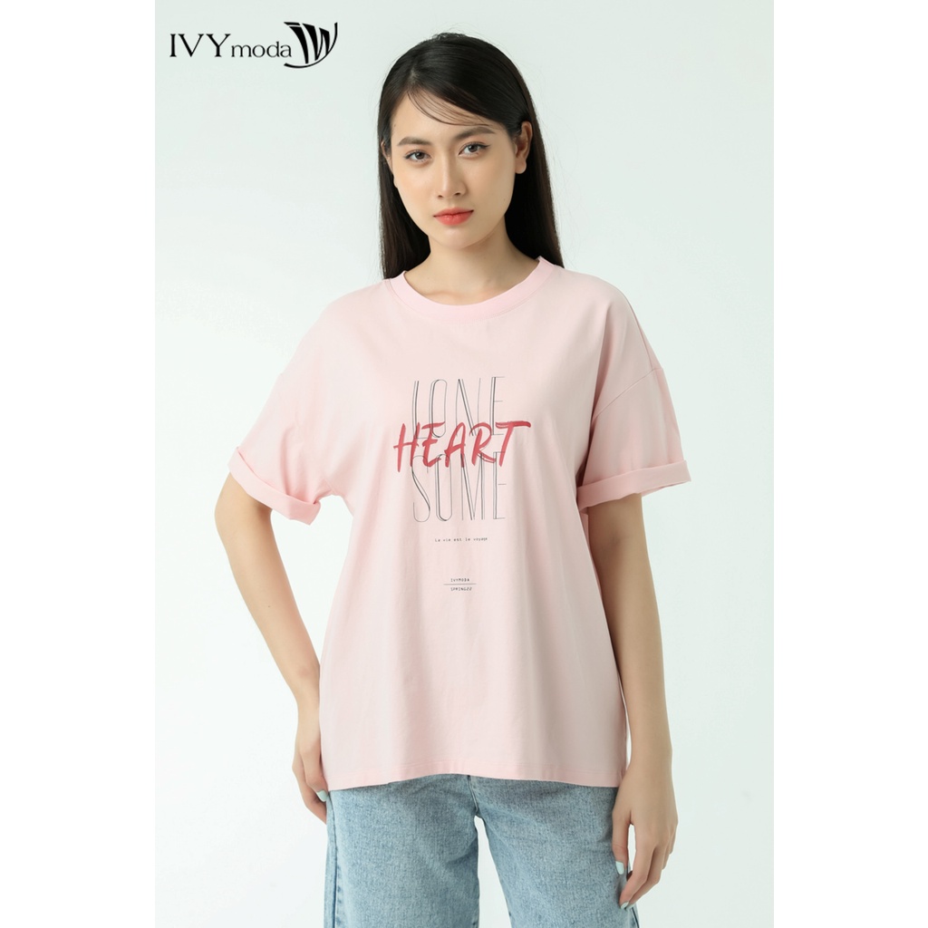 Áo thun nữ in chữ IVY moda MS 57B9335