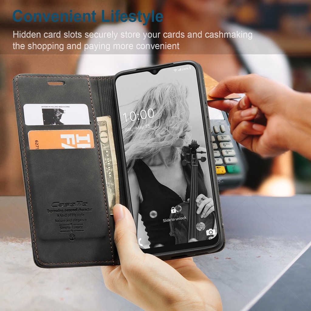 Oppo Reno 10/10 Pro 5G A78 Reno 8Z 8T 8/8 Pro 7/7Z A57 A77S A96 A76 A95 A74 Realme 11 9i Bao Da Điện Thoại Nắp Lật Từ Tính Kiểu