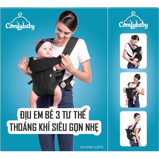 Địu trợ lực thoáng khí siêu nhẹ Comfybaby MẪU MỚI NHẤT