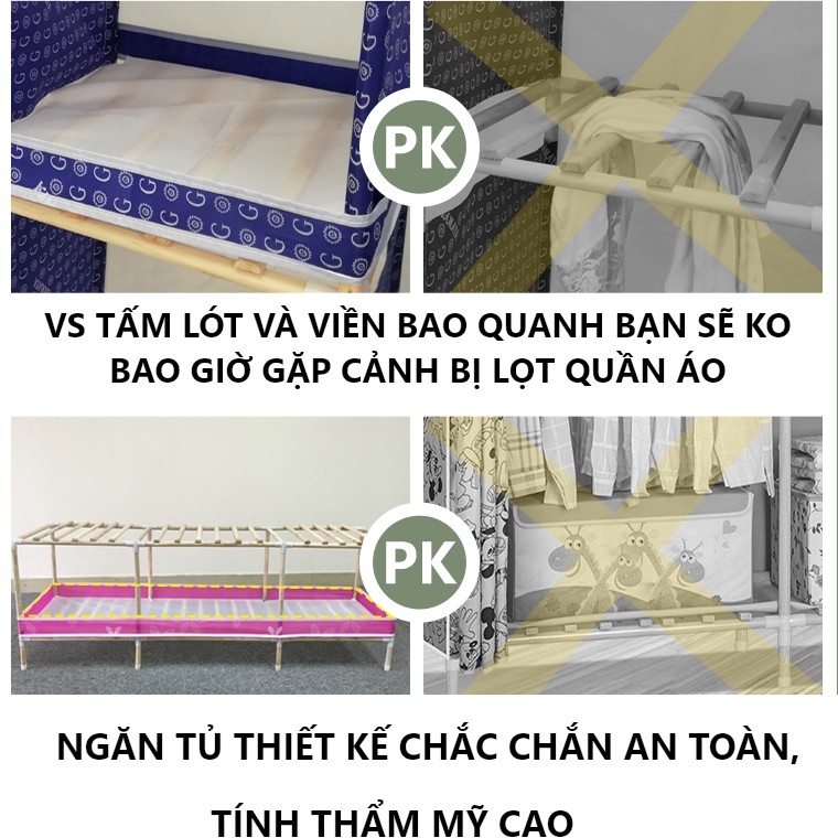 Tủ Vải Đựng Quần Áo Tủ Khung Gỗ 4 Buồng 8 Ngăn Cao Cấp Bảo Hành 12 Tháng tuvaicaocapvn