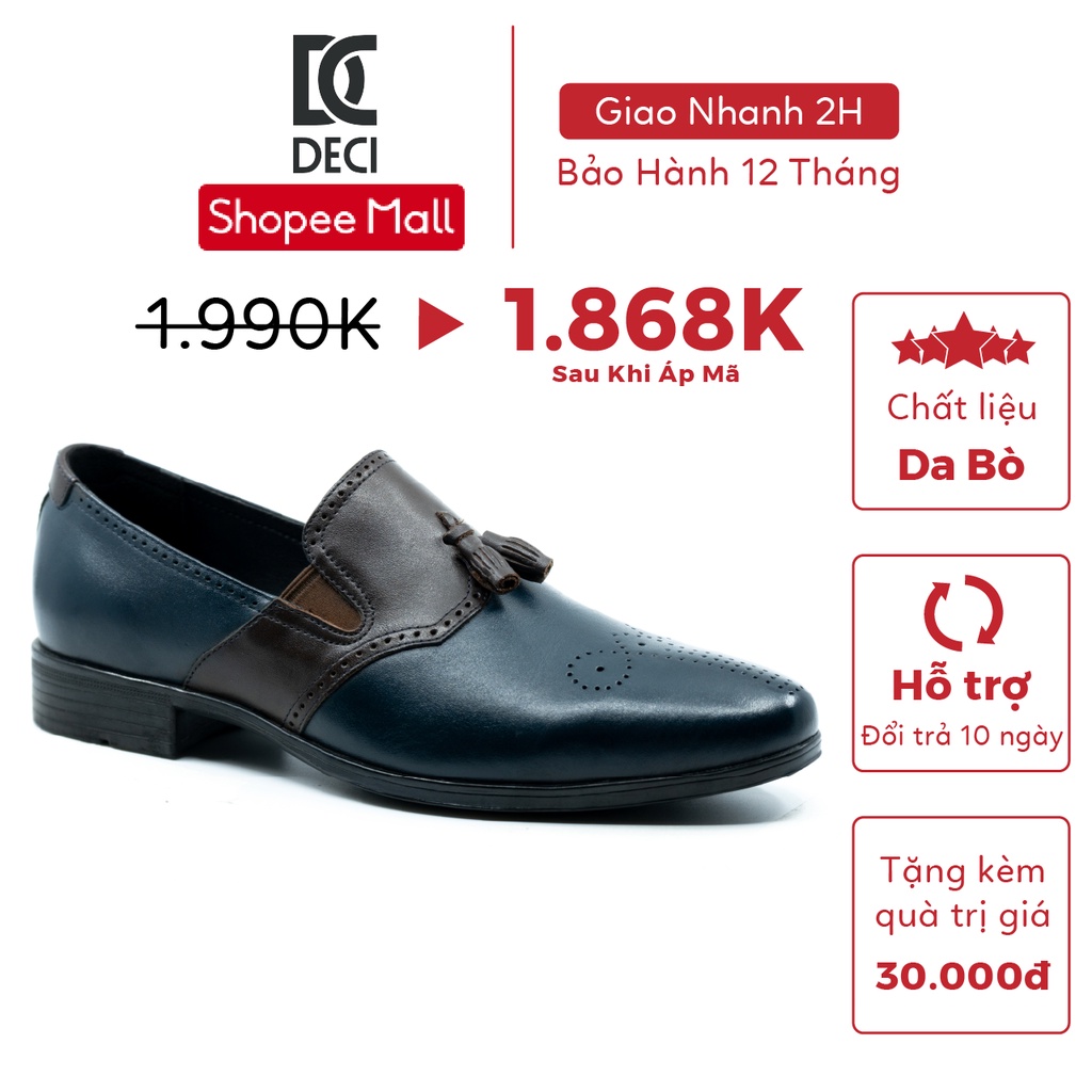 Giày tây nam loafer nhập khẩu DECI NAVY 01 phong cách công sở