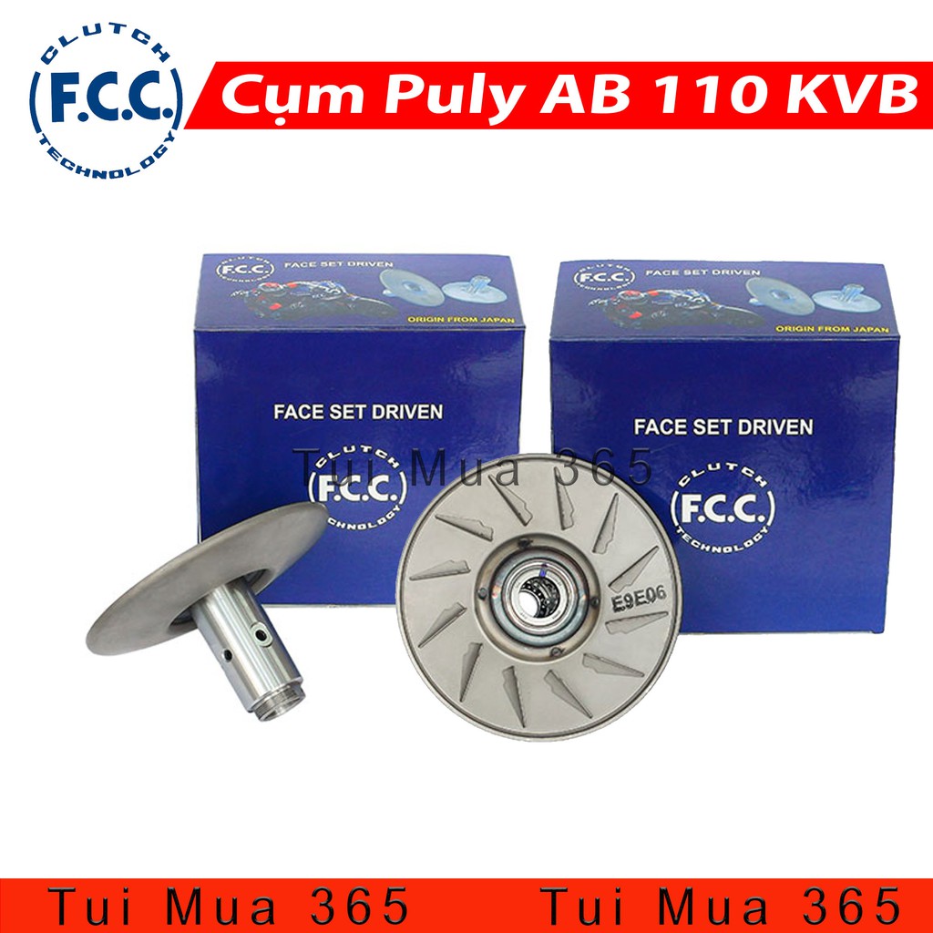 Cụm Puly FCC Nồi Sau Xe AirBlade 110, Chủ Động và Bị Động, Tặng Chốt và Con Lăn Dẫn Hướng Exedy