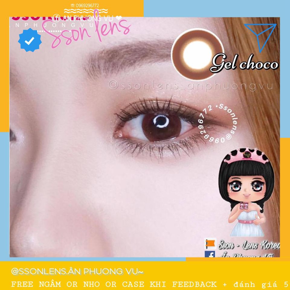 ( CÓ CẬN) Mẫu Gil Black Choco 14mm - Vassen Contact Lens Kính áp tròng