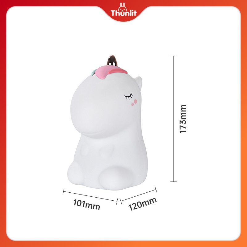 Đèn Ngủ Thunlit Hình Kỳ Lân 1200mah Sạc Bằng Usb 7 Màu Sắc
