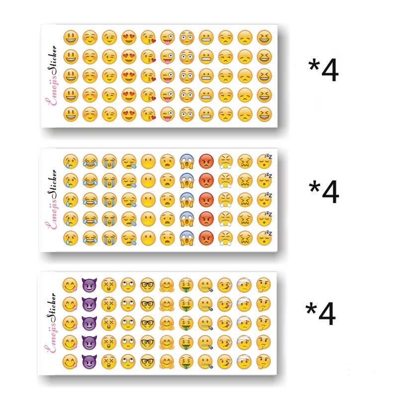 Bộ 12 Miếng Dán Biểu Tượng Cảm Xúc Dễ Thương