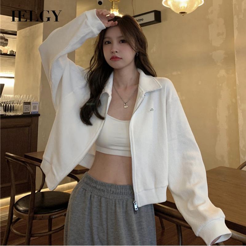 Áo khoác IELGY dáng rộng ngắn thời trang trẻ trung cho nữ