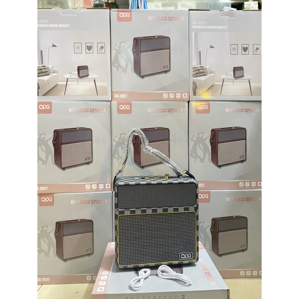Loa Bluetooth Qixi mẫu mới SK-2027 Âm Thanh Siêu Đỉnh Tích Hợp Cổng Micro 6.5 Karaoke Micro Không Dây BH 12 Tháng