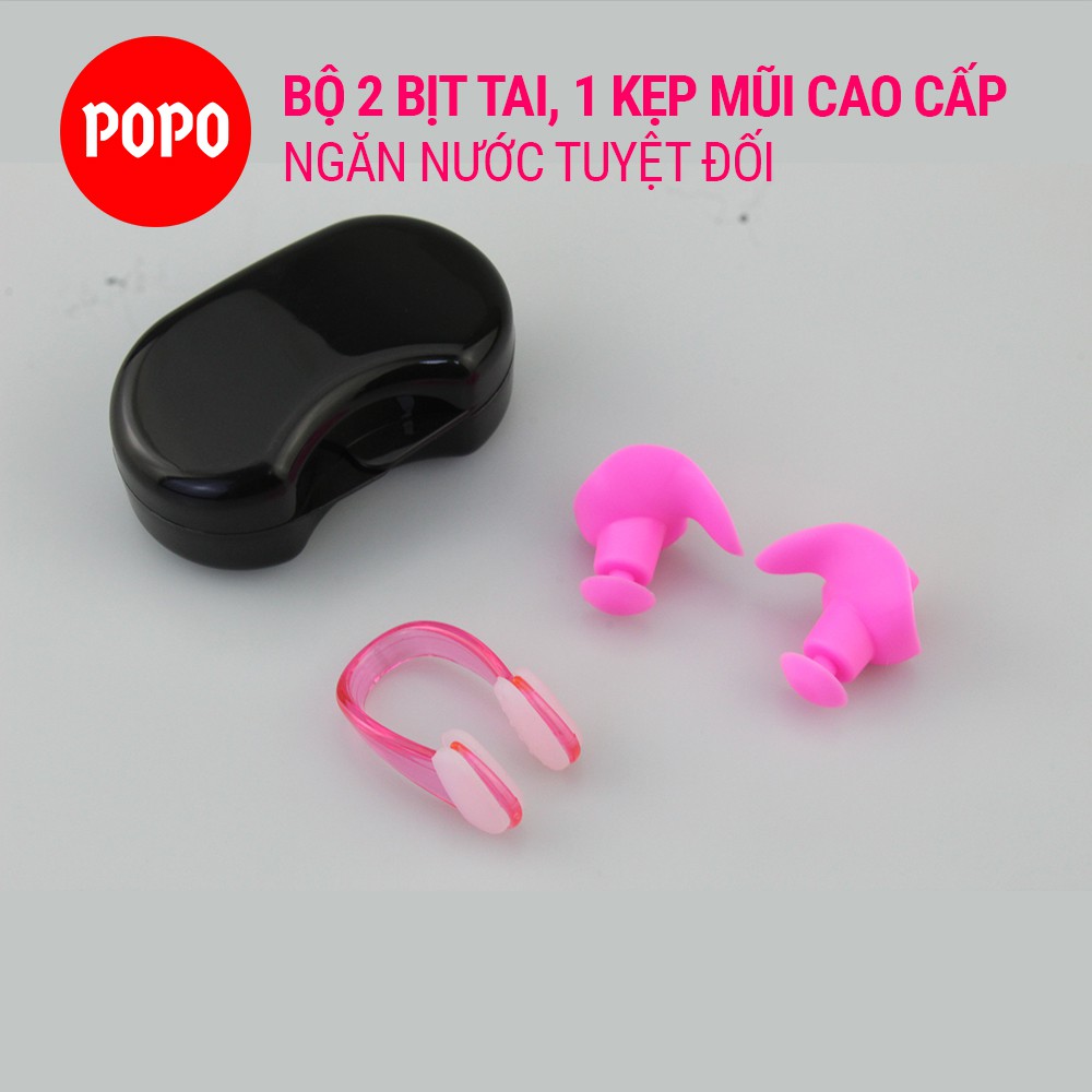 Bộ bịt tai kẹp mũi EP3 thiết kế 3D cách âm, ngăn nước tuyệt đối dùng khi bơi trong bộ sưu tập thể thao dưới nưới  POPO
