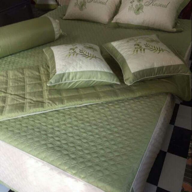 Bộ chăn ga gối satin 7 món trần bông cao cấp m8×2m