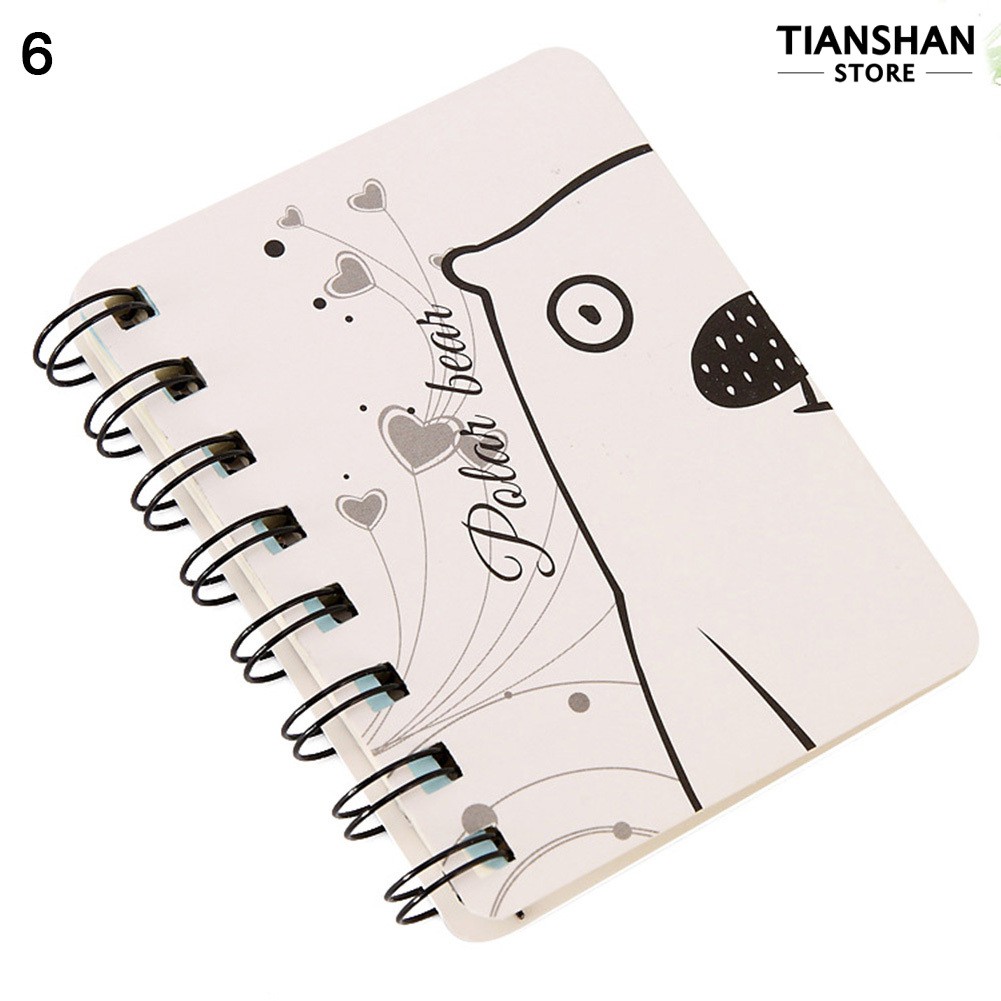 Student supplies In stock 80Sheets Mini Cartoon Animal Notebook Coil Book Office School Supply 