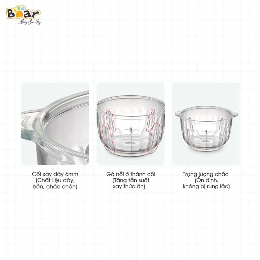 Máy Xay Đa Năng BEAR 2.5 Lít HÀNG CHÍNH HÃNG Xay Thịt, Cá, Các Loại Gia Vị - Bảo Hành 12 Tháng