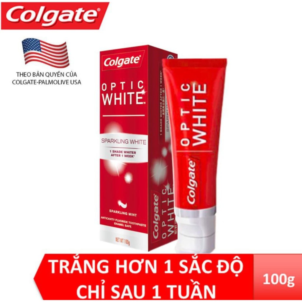 kem đánh răng cogate optic white 100gr