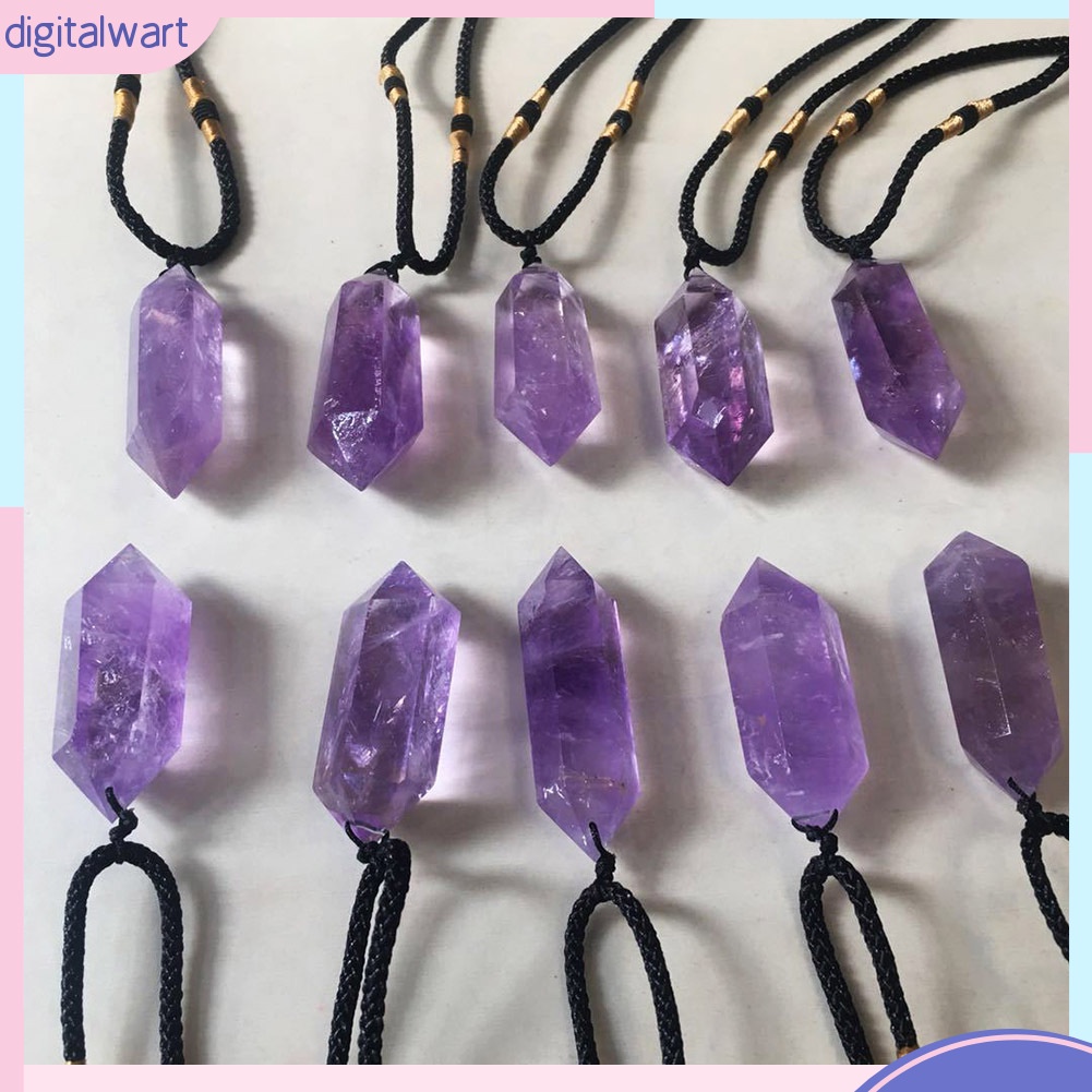 [DG] Vòng cổ Mặt Giả Thạch Anh Tím Đôi Hình Lục Giác Chăm Sóc Sức Khỏe