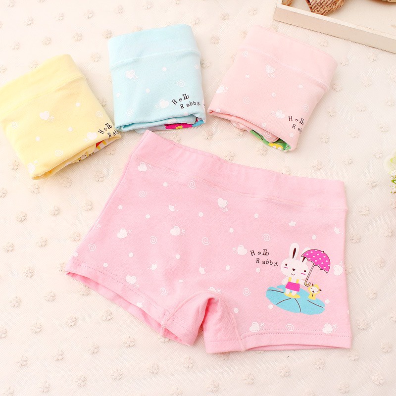 Sét 4 Chiếc Quần Chíp Trẻ Em Bé Gái Chất COTTON Hàng Quảng Châu Cao Cấp Hình THỎ (QC32)