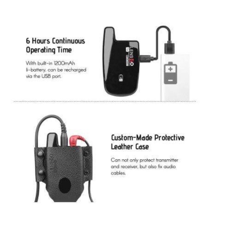 Micro thu âm không dây - LensGo Wireless Microphone LWM-308C Double  - Chính Hãng