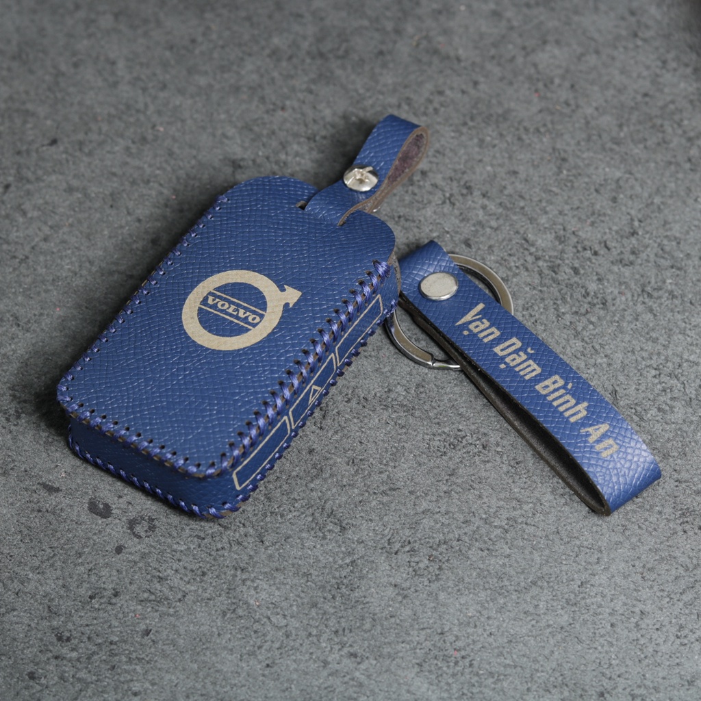Bao da móc khoá bọc ốp chìa khóa xe ô tô Volvo S60 S90 XC40 XC60 XC90 V60 V90, da bò, nhiều màu, khâu thủ công Volvo1