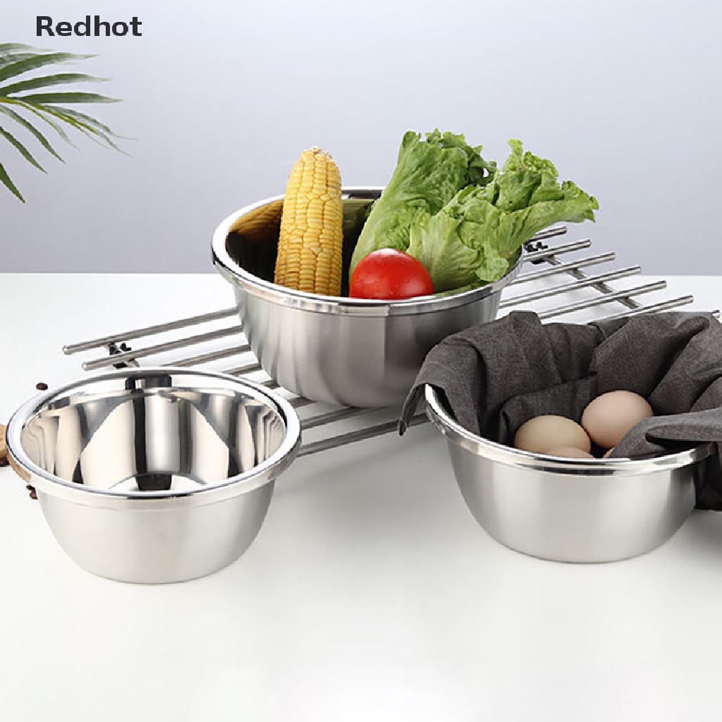 &lt; Redhot &gt; Bát Trộn Salad Bánh Mì Bằng Thép Không Gỉ Hình Tròn DIY