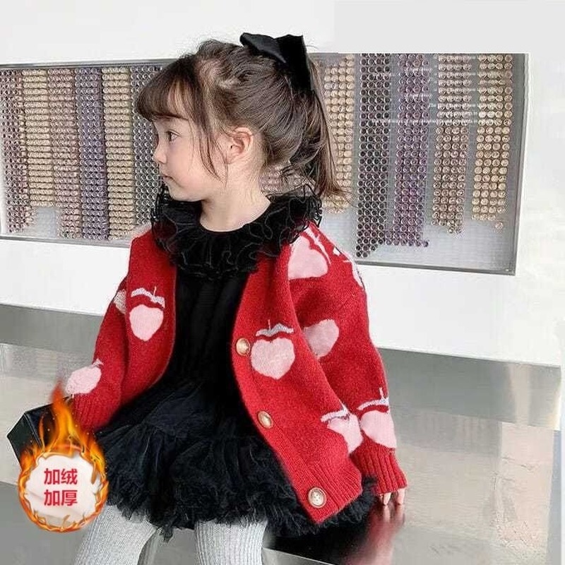 Áo Khoác Cardigan Cổ Chữ V Thiết Kế Mới Thời Trang Mùa Xuân Thu Dành Cho Bé Gái
