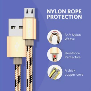 Dây sạc samsung, oppo, xiaomi...,Cáp sạc cổng Micro USB thiết kế dây bện dù cho điện thoại androi