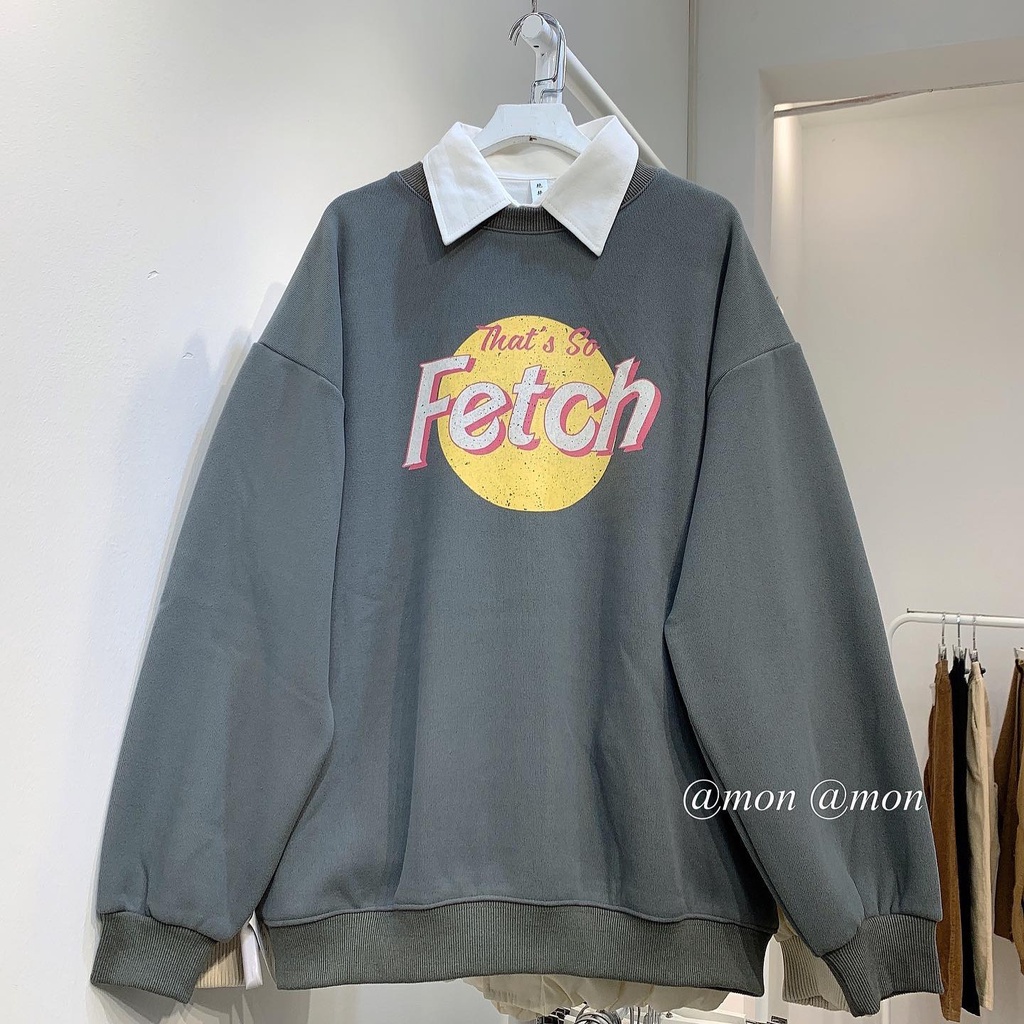 2101157 Áo sweater nỉ nhung Fetch , áo nỉ nữ ulzzang freesize chất nỉ nhung dày mịn | BigBuy360 - bigbuy360.vn