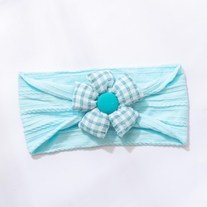 Turban vải mềm bản to nơ phồng cho bé gái
