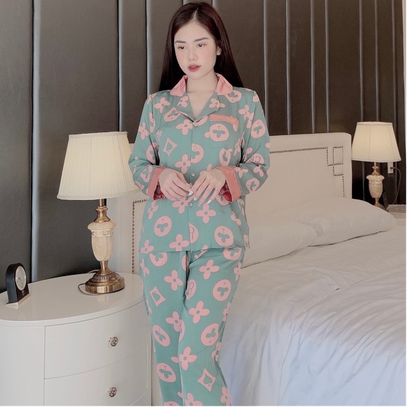 Bộ pijama,Bộ đồ mặc nhà dài tay quần dài lụa satin mềm mịn, thoáng mát đa dạng mẫu mã màu sắc