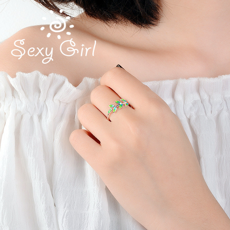 Nhẫn Hở Hình Chiếc Lá Đơn Giản Thời Trang Hàn Quốc Cho Nữ