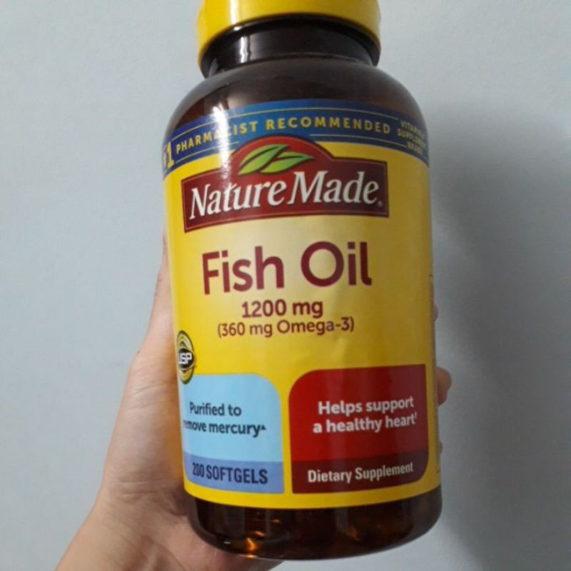 Dầu cá omega 3 Nature made Fish oil 1200mg hộp 200v