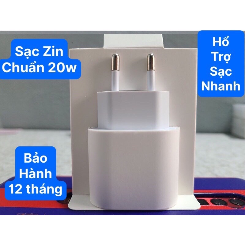 Sạc Nhanh 20w Zin  nguồn điện Chuẩn Bảo hành 12 tháng dùng cho ip11/12/11prm,12 prm,13/13prm