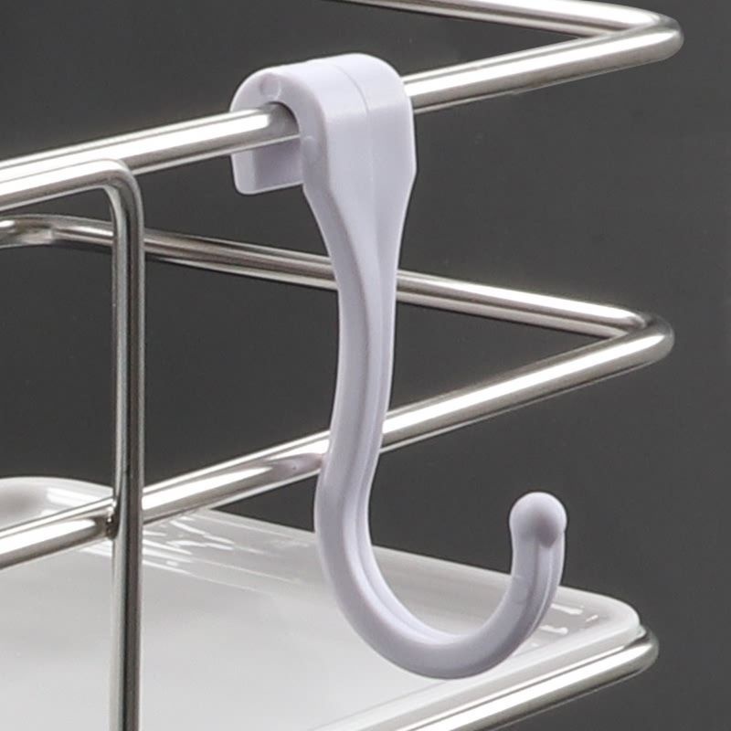 Set 5 cái móc nhựa dùng để cài kệ sắt/kệ inox size nhỏ treo phụ kiện nhà tắm, đồ dùng nhà bếp